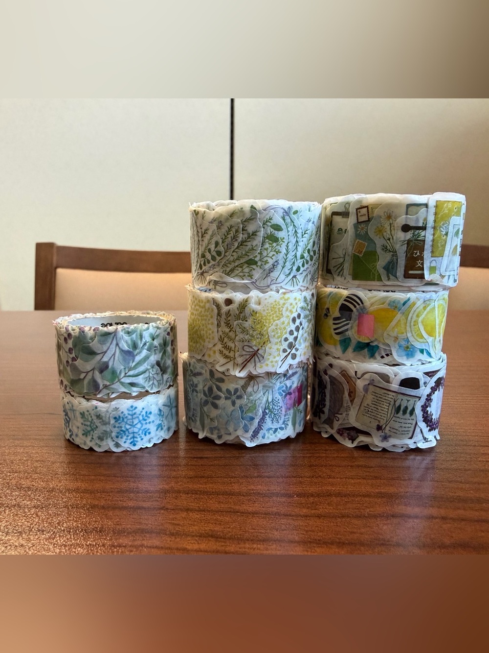 Bande Decorative Floral and Botanical Cut Out Washi Tape Set - Mixed Pastels